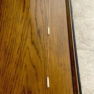 Kendra Scott Y necklace white stones gold color bar